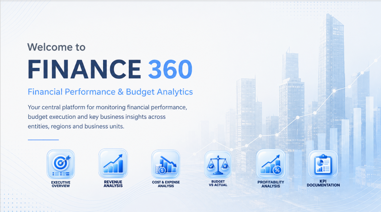 Page d'accueil du projet Finance 360